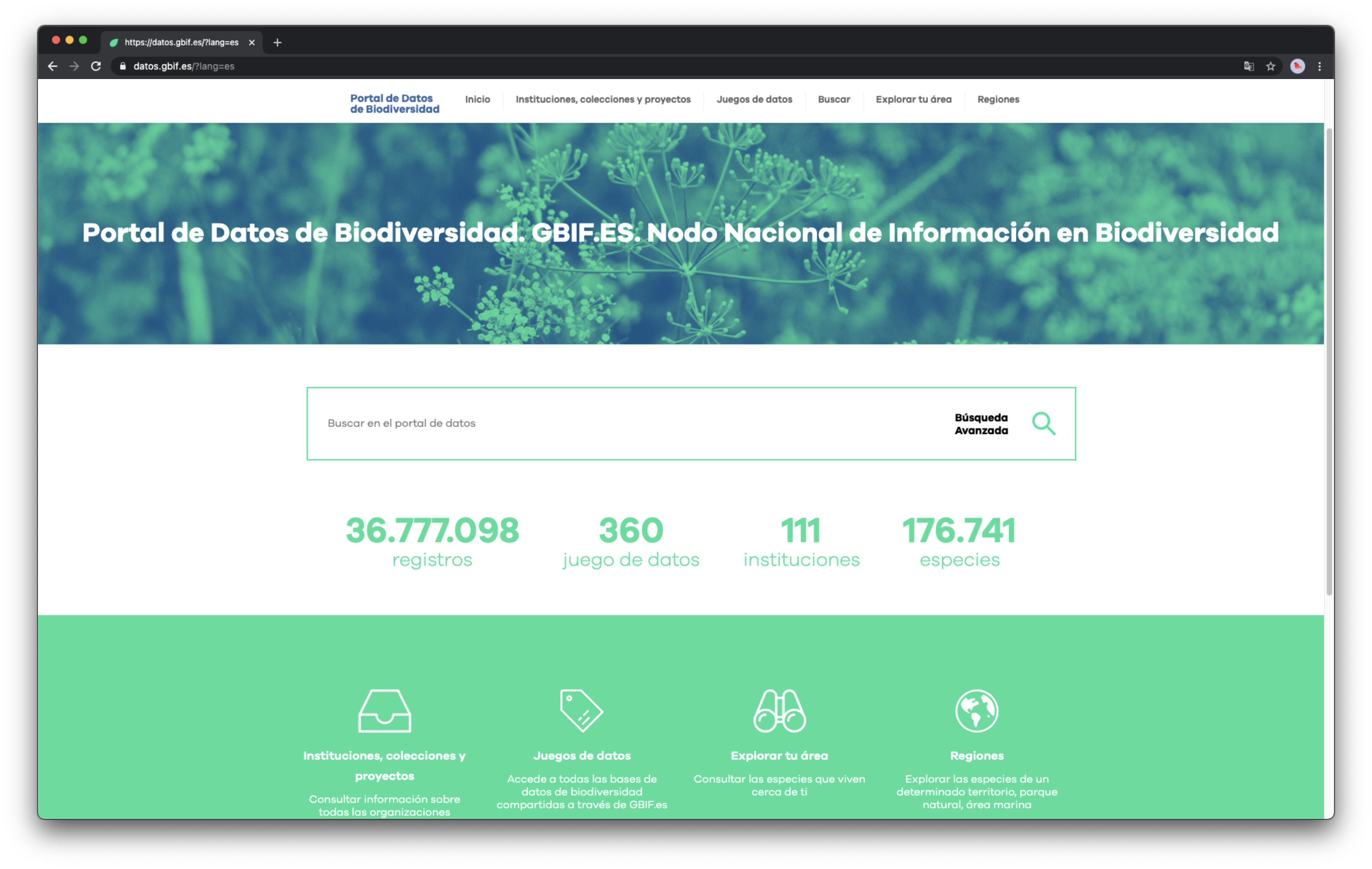 GBIF.es Biodiversity data portal